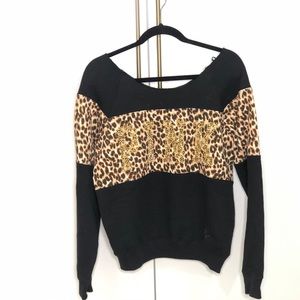 Leopard sweater sweatshirt pink Victoria’s Secret